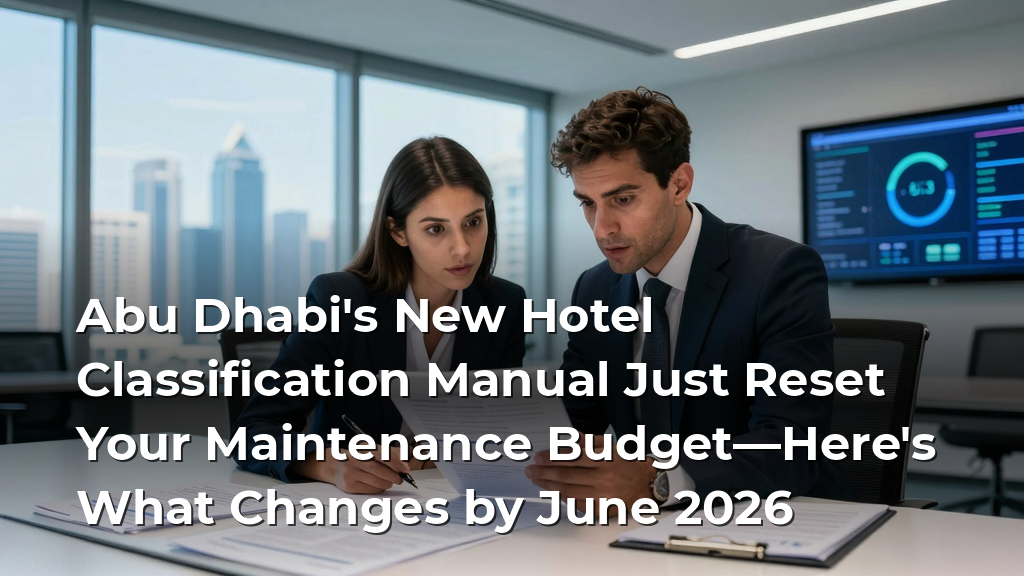 Abu Dhabi's New Hotel Classification Manual Just Reset Your Maintenance Budget—Here's What Changes by June 2026