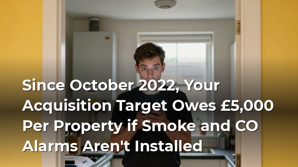 Since October 2022, Your Acquisition Target Owes £5,000 Per Property if Smoke and CO Alarms Aren't Installed