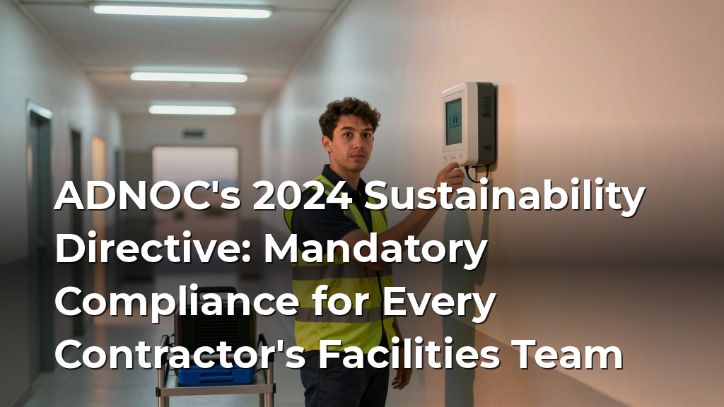 ADNOC's 2024 Sustainability Directive: Mandatory Compliance for Every Contractor's Facilities Team