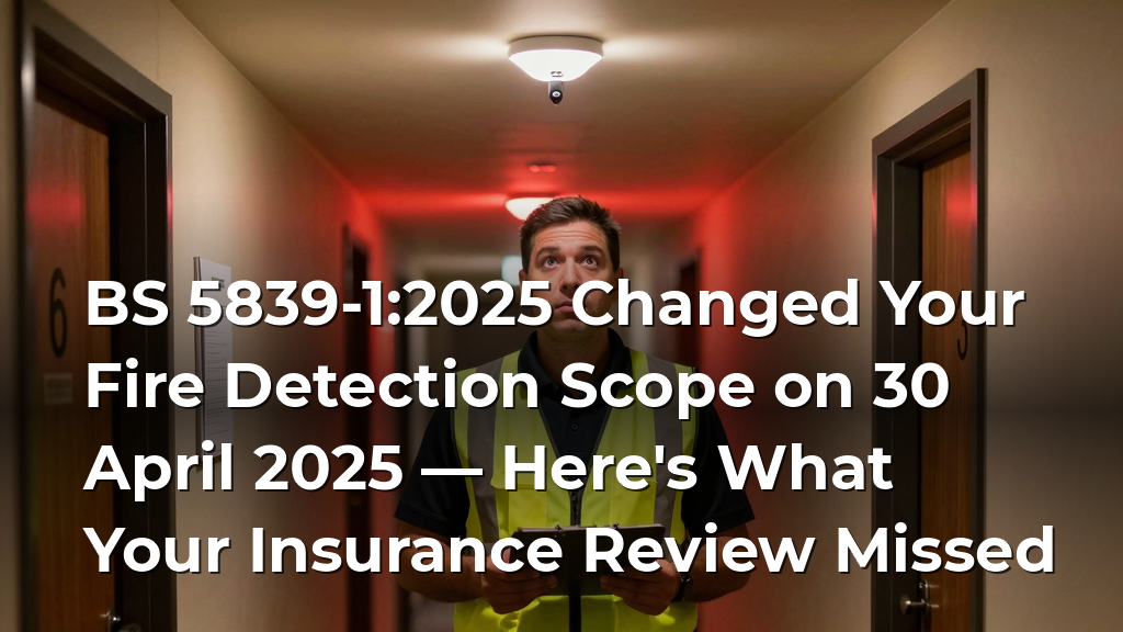 BS 5839-1:2025 Changed Your Fire Detection Scope on 30 April 2025 — Here's What Your Insurance Review Missed