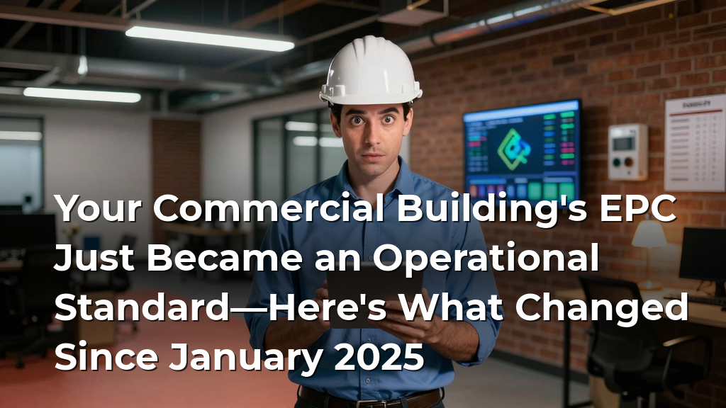 Your Commercial Building's EPC Just Became an Operational Standard—Here's What Changed Since January 2025