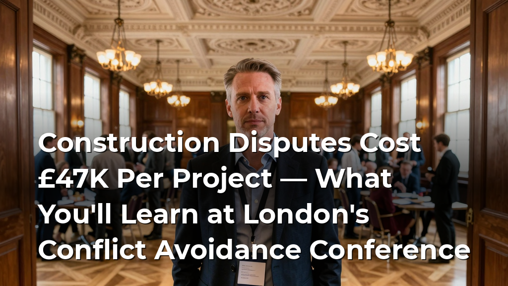 Construction Disputes Cost £47K Per Project — What You'll Learn at London's Conflict Avoidance Conference
