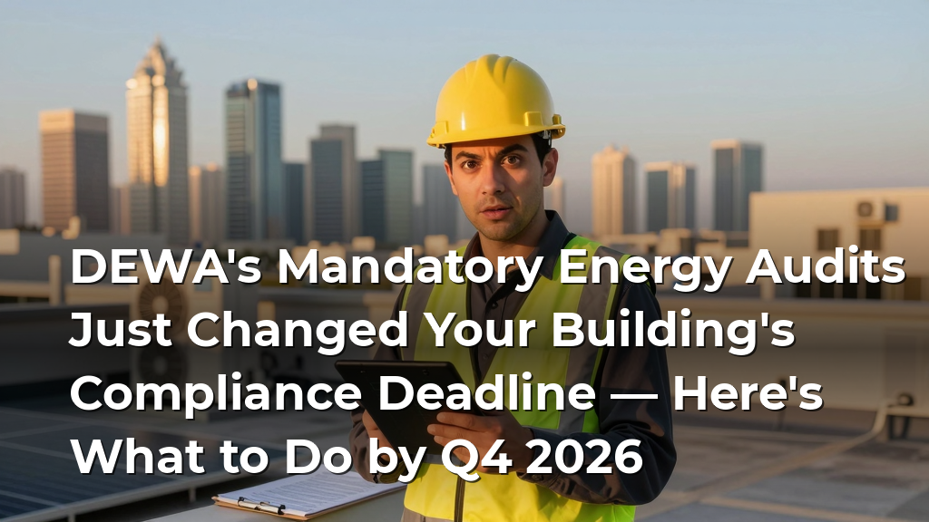 DEWA's Mandatory Energy Audits Just Changed Your Building's Compliance Deadline — Here's What to Do by Q4 2026