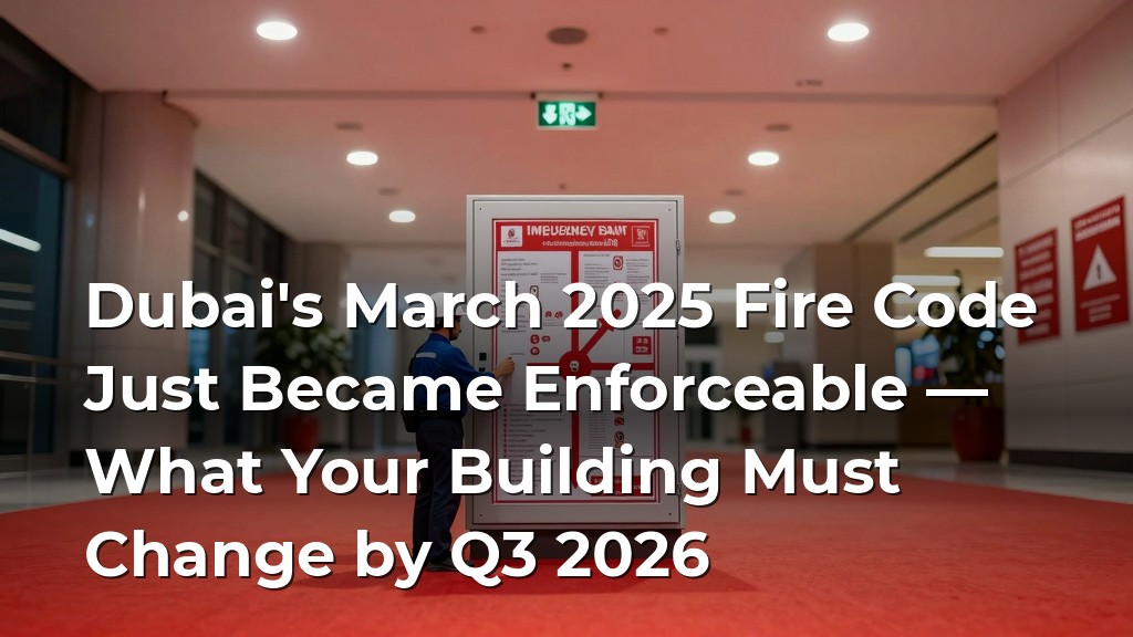 Dubai's March 2025 Fire Code Just Became Enforceable — What Your Building Must Change by Q3 2026