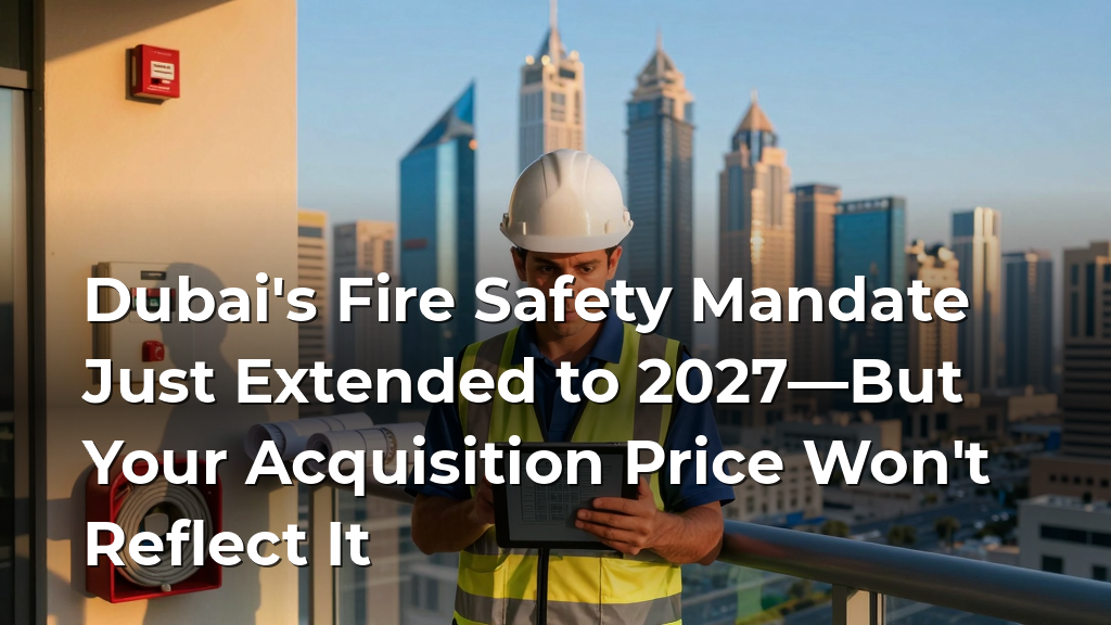 Dubai's Fire Safety Mandate Just Extended to 2027—But Your Acquisition Price Won't Reflect It
