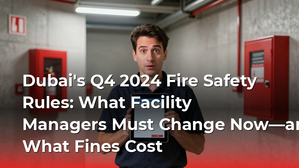 Dubai's Q4 2024 Fire Safety Rules: What Facility Managers Must Change Now—and What Fines Cost