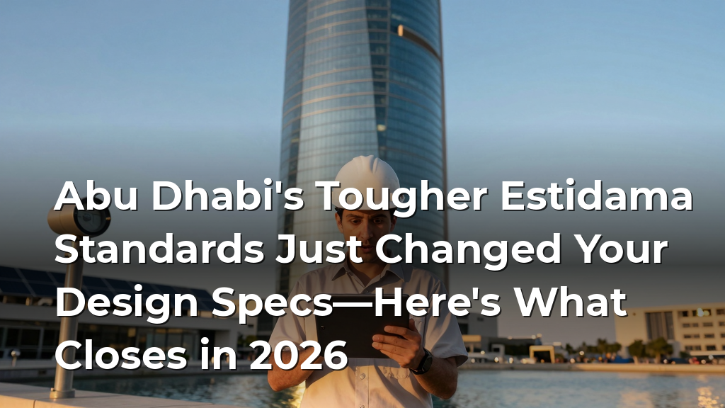 Abu Dhabi's Tougher Estidama Standards Just Changed Your Design Specs—Here's What Closes in 2026