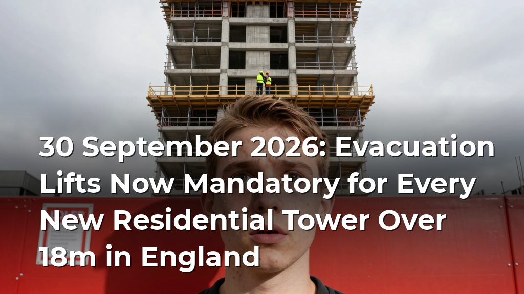 30 September 2026: Evacuation Lifts Now Mandatory for Every New Residential Tower Over 18m in England