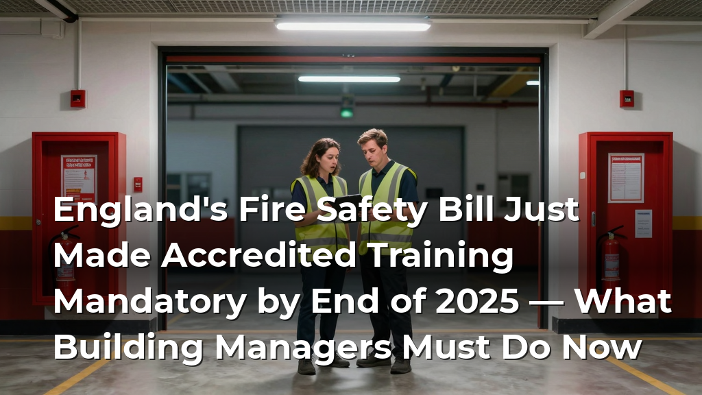 England's Fire Safety Bill Just Made Accredited Training Mandatory by End of 2025 — What Building Managers Must Do Now