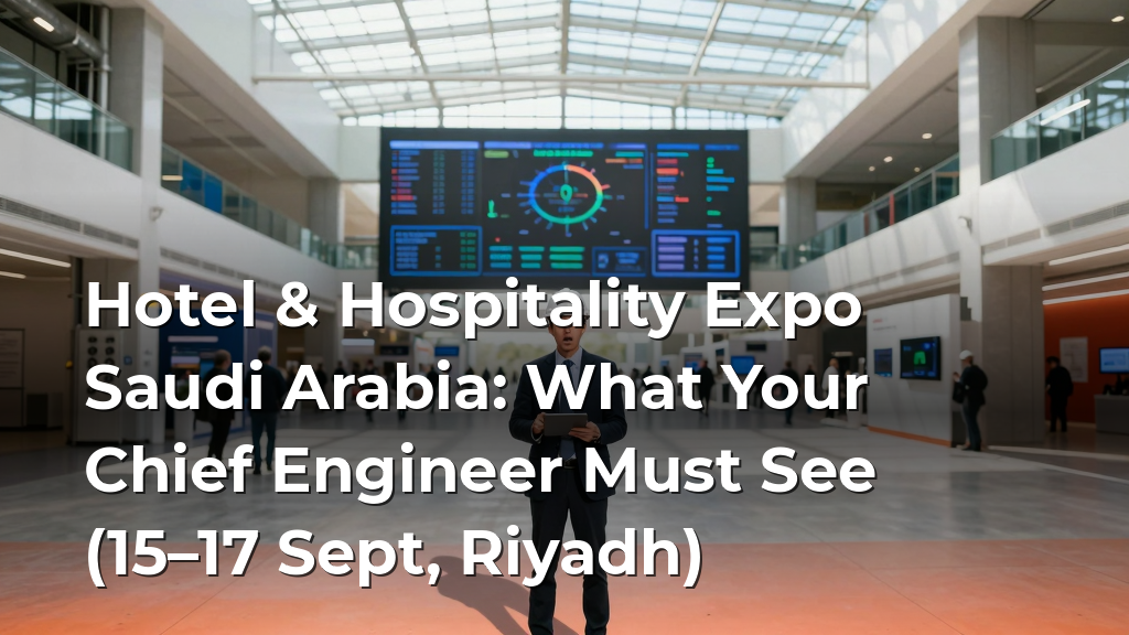 Hotel & Hospitality Expo Saudi Arabia: What Your Chief Engineer Must See (15–17 Sept, Riyadh)