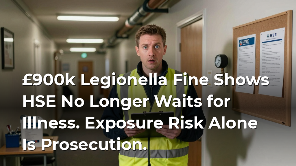 £900k Legionella Fine Shows HSE No Longer Waits for Illness. Exposure Risk Alone Is Prosecution.