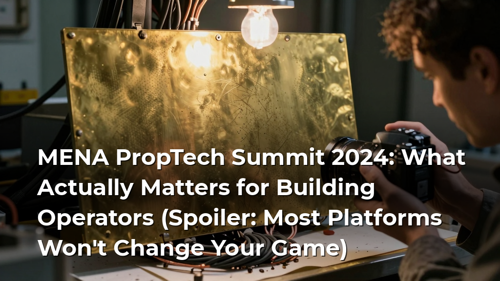 MENA PropTech Summit 2024: What Actually Matters for Building Operators (Spoiler: Most Platforms Won't Change Your Game)
