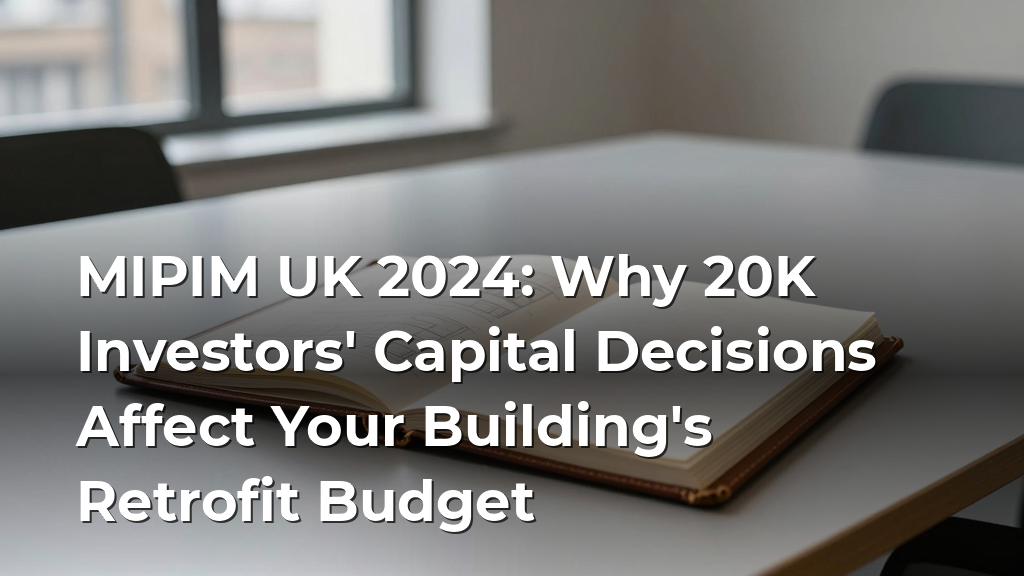 MIPIM UK 2024: Why 20K Investors' Capital Decisions Affect Your Building's Retrofit Budget