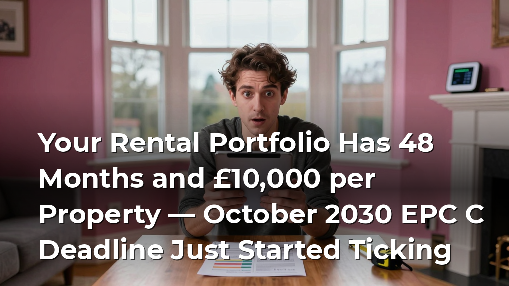 Your Rental Portfolio Has 48 Months and £10,000 per Property — October 2030 EPC C Deadline Just Started Ticking