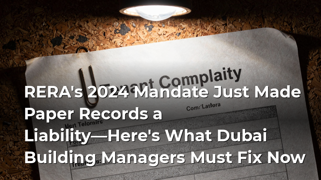 RERA's 2024 Mandate Just Made Paper Records a Liability—Here's What Dubai Building Managers Must Fix Now