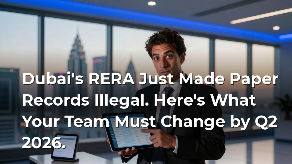 Dubai's RERA Just Made Paper Records Illegal. Here's What Your Team Must Change by Q2 2026.