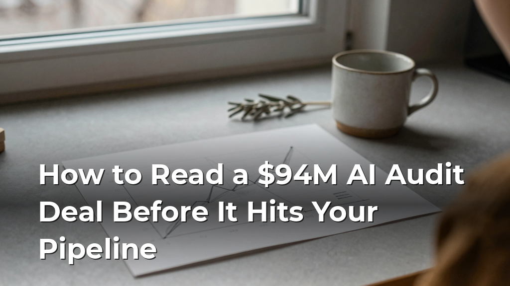 How to Read a $94M AI Audit Deal Before It Hits Your Pipeline