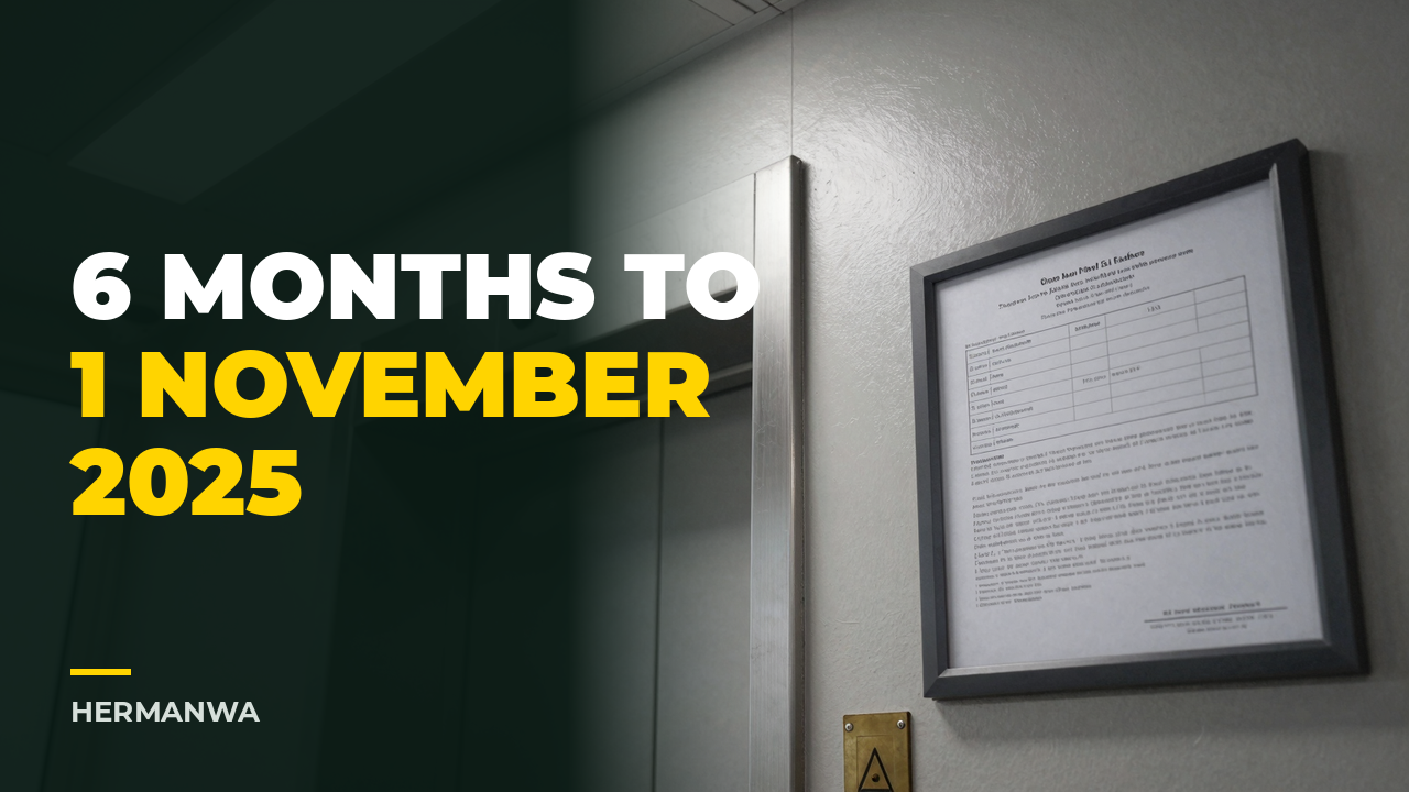 Six months to 1 November 2025 for your lifts