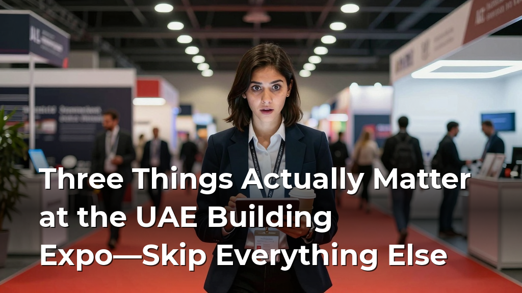 Three Things Actually Matter at the UAE Building Expo—Skip Everything Else