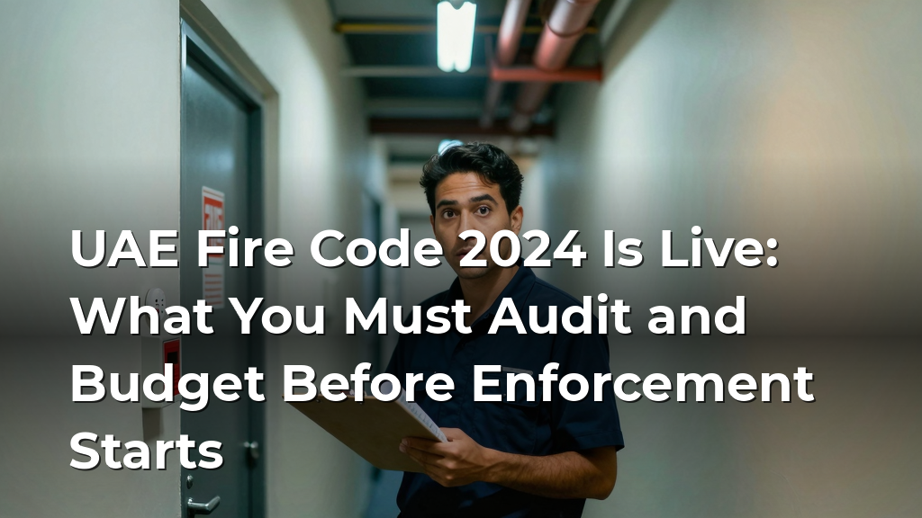 UAE Fire Code 2024 Is Live: What You Must Audit and Budget Before Enforcement Starts