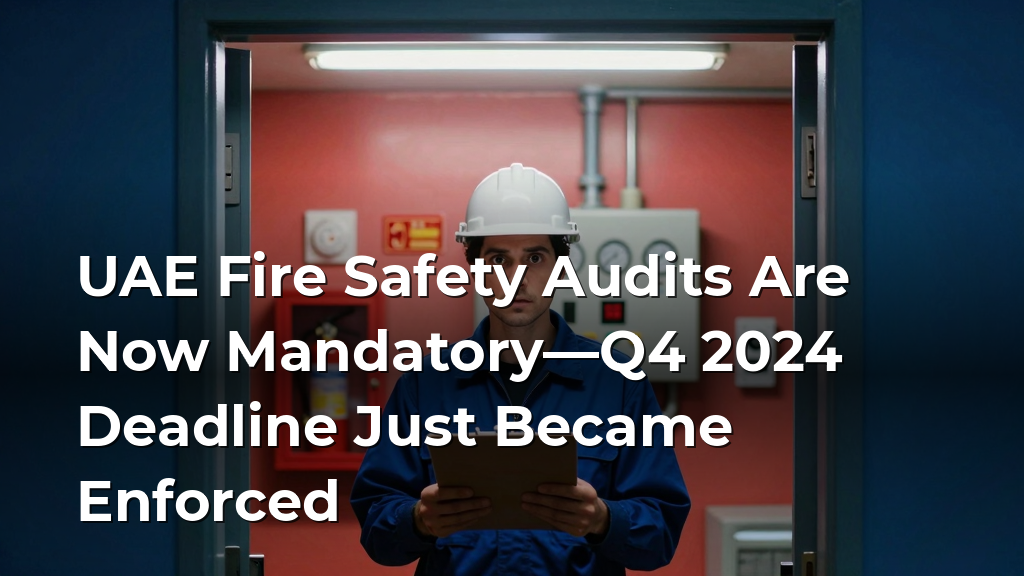 UAE Fire Safety Audits Are Now Mandatory—Q4 2024 Deadline Just Became Enforced
