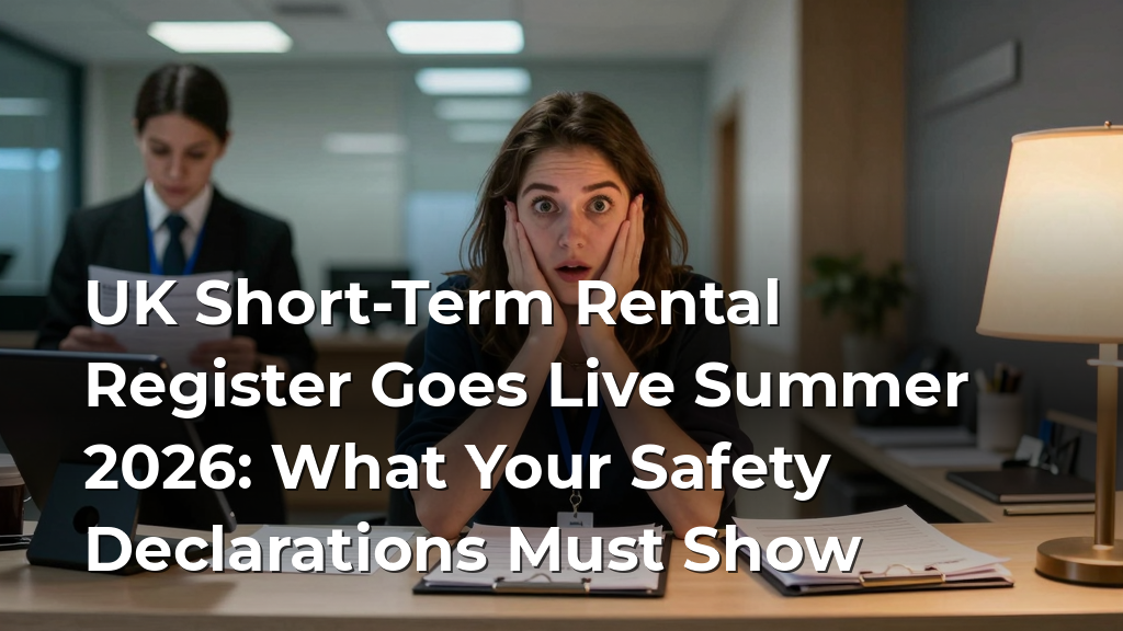 UK Short-Term Rental Register Goes Live Summer 2026: What Your Safety Declarations Must Show